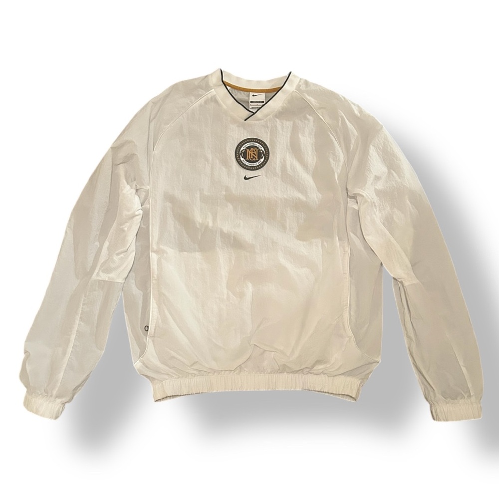 Nike Football Club Windbreaker Small White Loose Fit Center Swoosh
